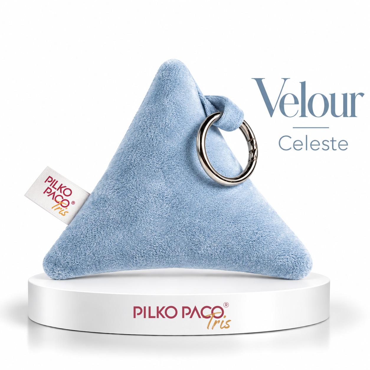Tris Velour Celeste
