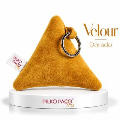 Triángulo Tris Velour Dorado