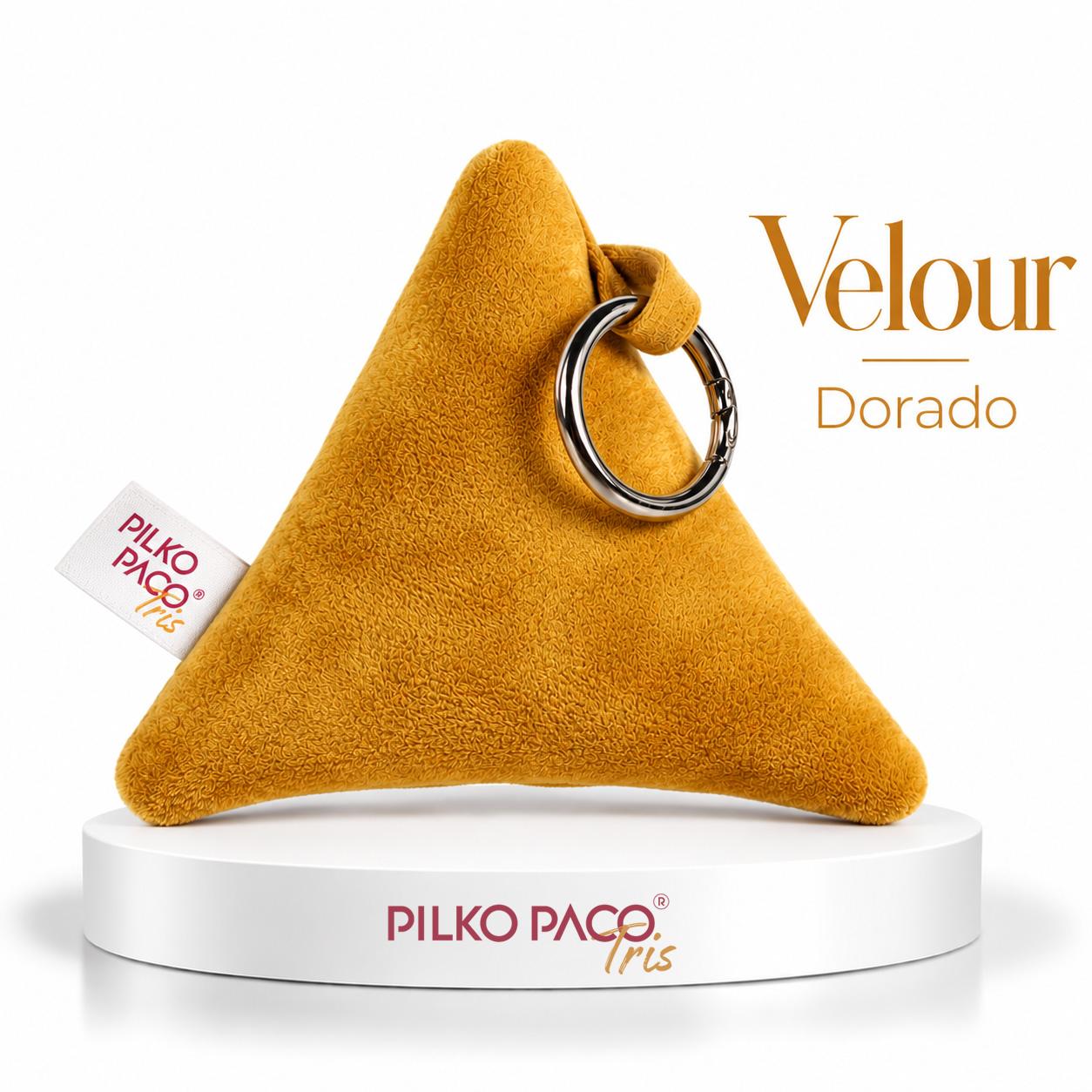 Triángulo Tris Velour Dorado